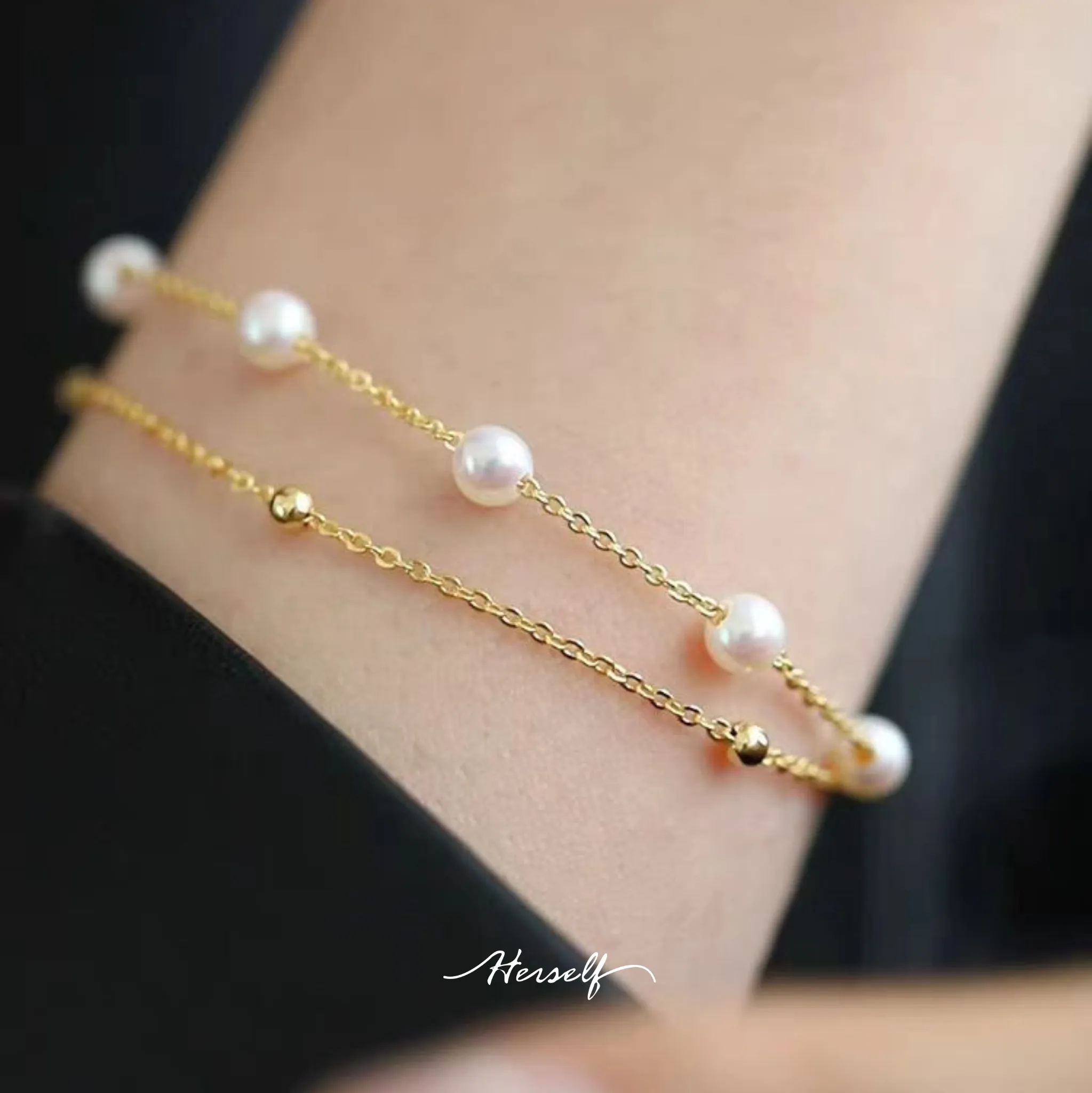 Dual Harmony akoya Pearl Double-Layer Bracelet