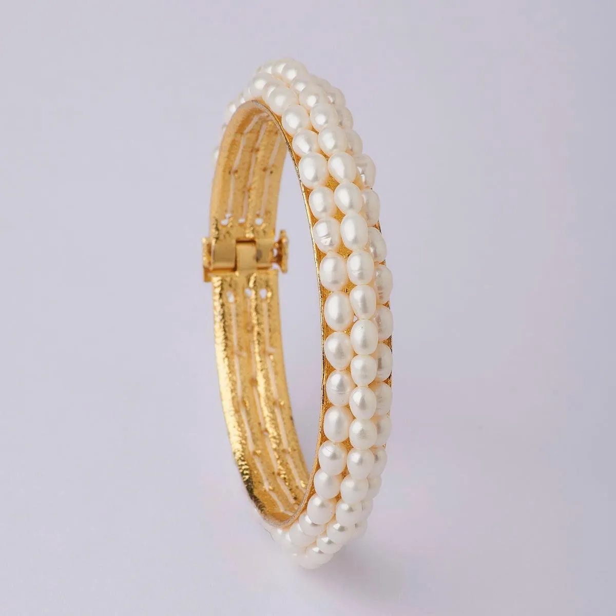 Elegant Golden White Pearl Bangle