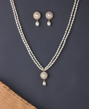 Elegant Real Pearl Necklace Set