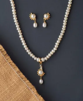 Elegant Real Pearl Necklace Set