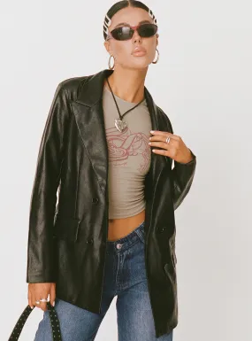 Ellen Faux Leather Blazer