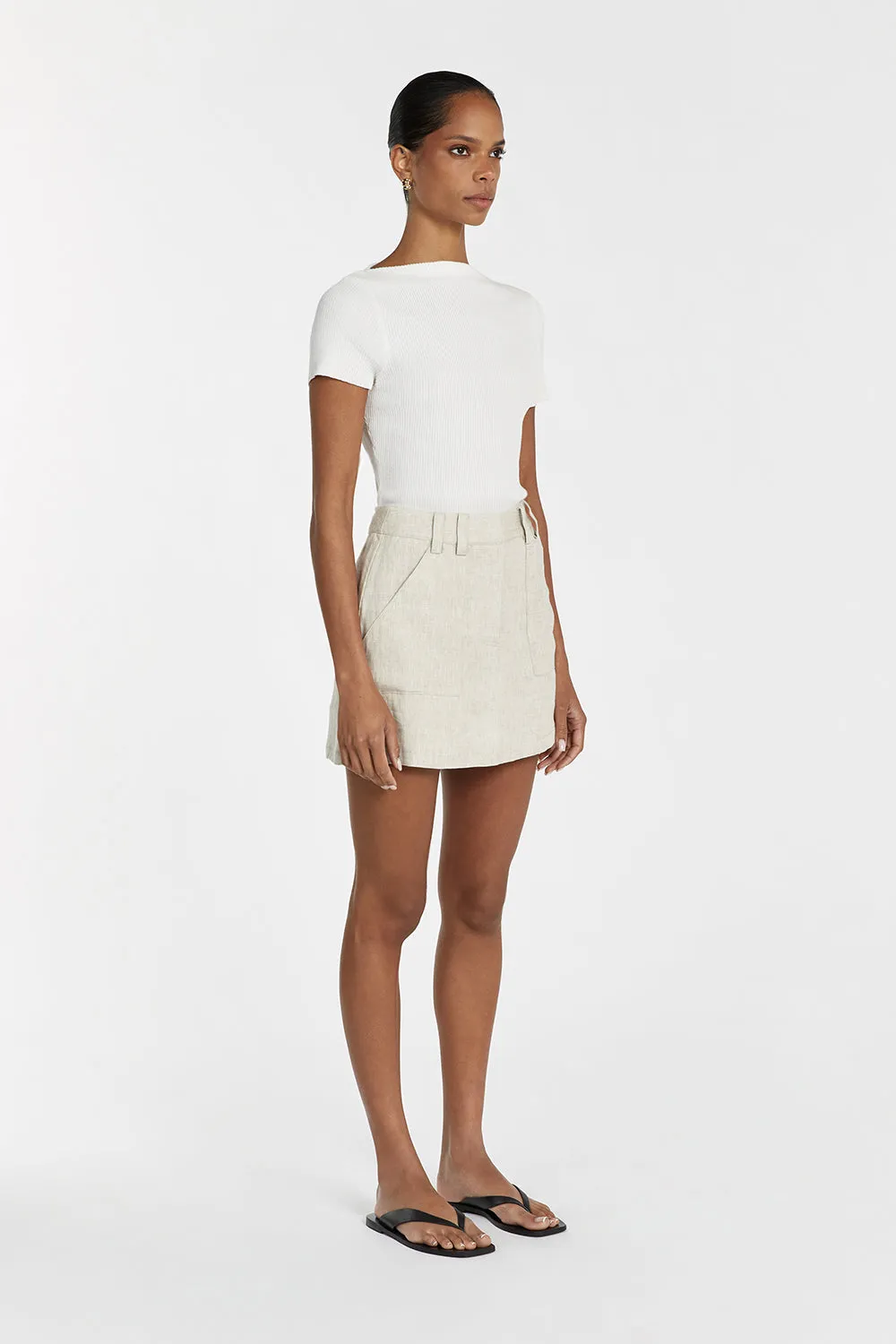 EVA NATURAL LINEN SKORT