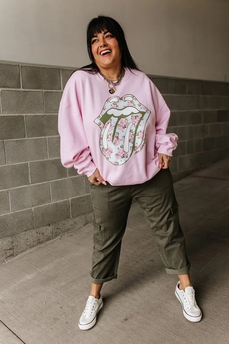 Floral Rolling Stones Pullover