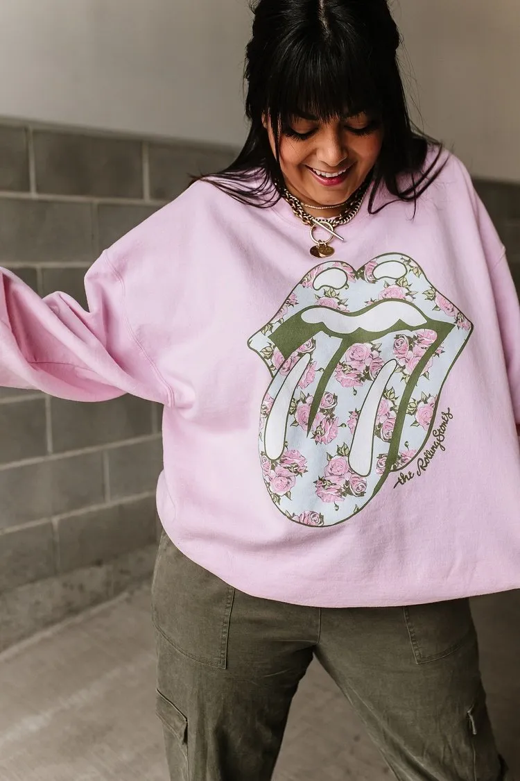 Floral Rolling Stones Pullover