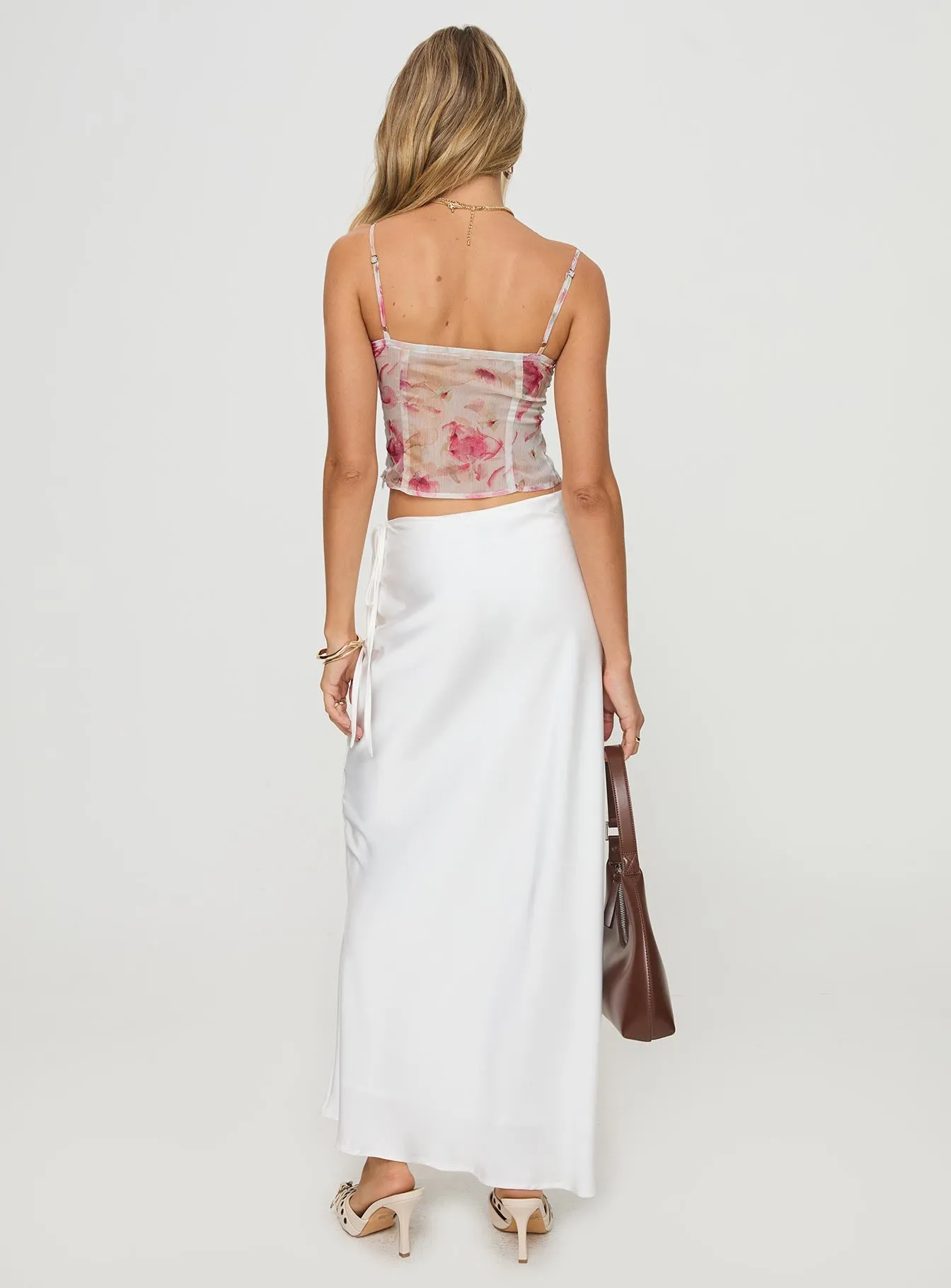 Fluttering Maxi Skirt White