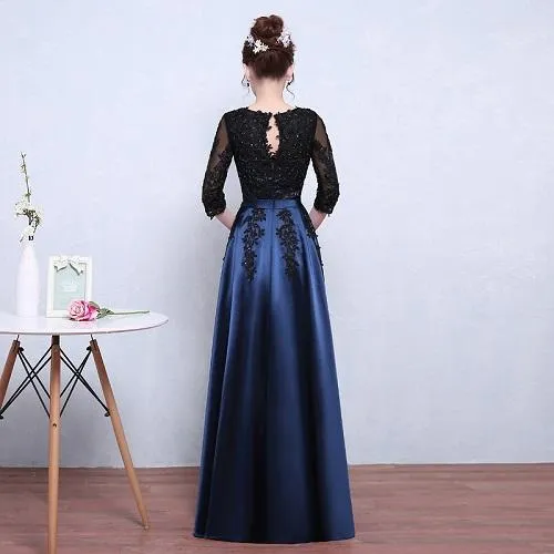 G101 (5)  Blue and Black Gown, Size (XS-30 to 4XL-48)