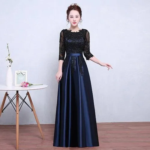 G101 (5)  Blue and Black Gown, Size (XS-30 to 4XL-48)