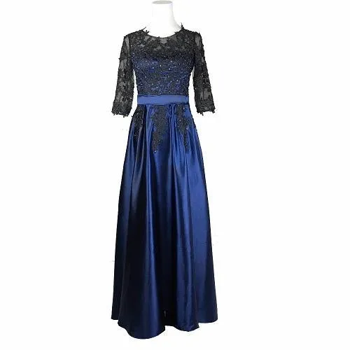 G101 (5)  Blue and Black Gown, Size (XS-30 to 4XL-48)