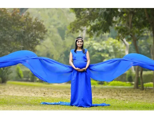 G138, Royal Blue Maternity Shoot Baby Shower Gown Size(All)