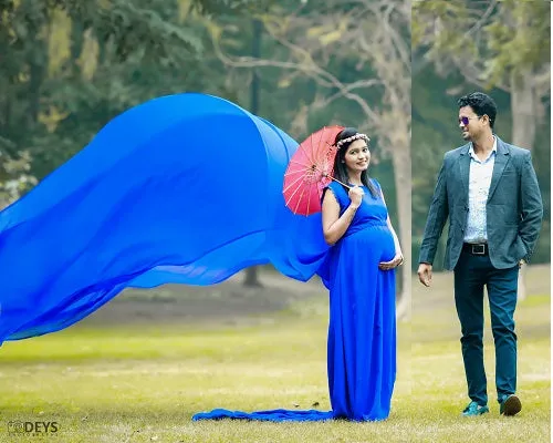 G138, Royal Blue Maternity Shoot Baby Shower Gown Size(All)