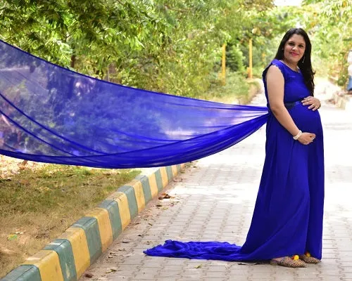 G138, Royal Blue Trail Gown Prewedding Shoot Gown Size(All)