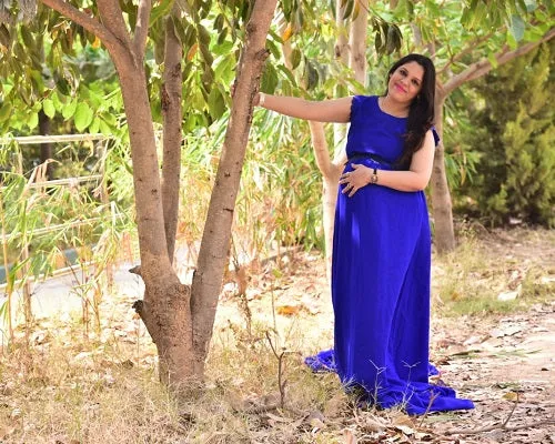 G138, Royal Blue Trail Gown Prewedding Shoot Gown Size(All)