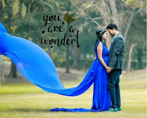 G138, Royal Blue Trail Gown Prewedding Shoot Gown Size(All)