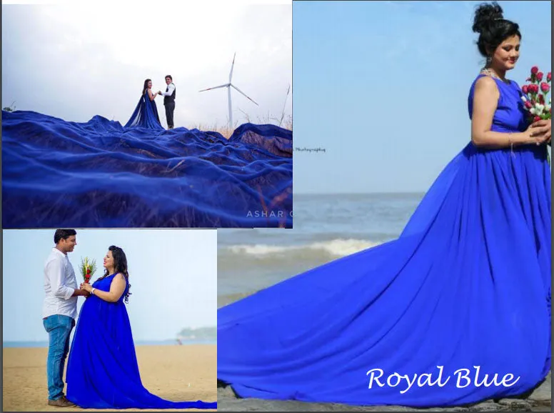 G138, Royal Blue Trail Gown Prewedding Shoot Gown Size(All)