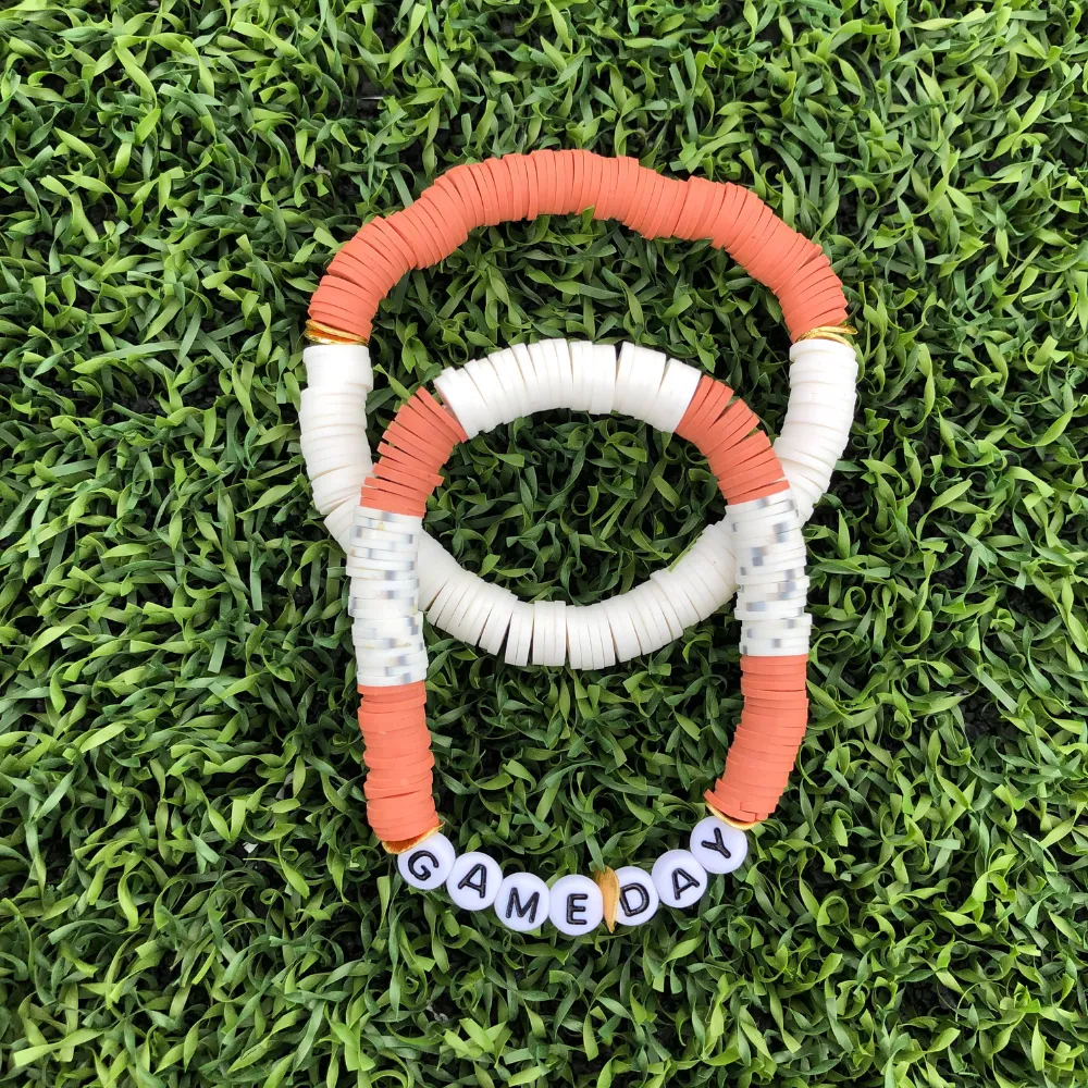 GAMEDAY BRACELET BURNT ORANGE/WHT GRY/WHITE