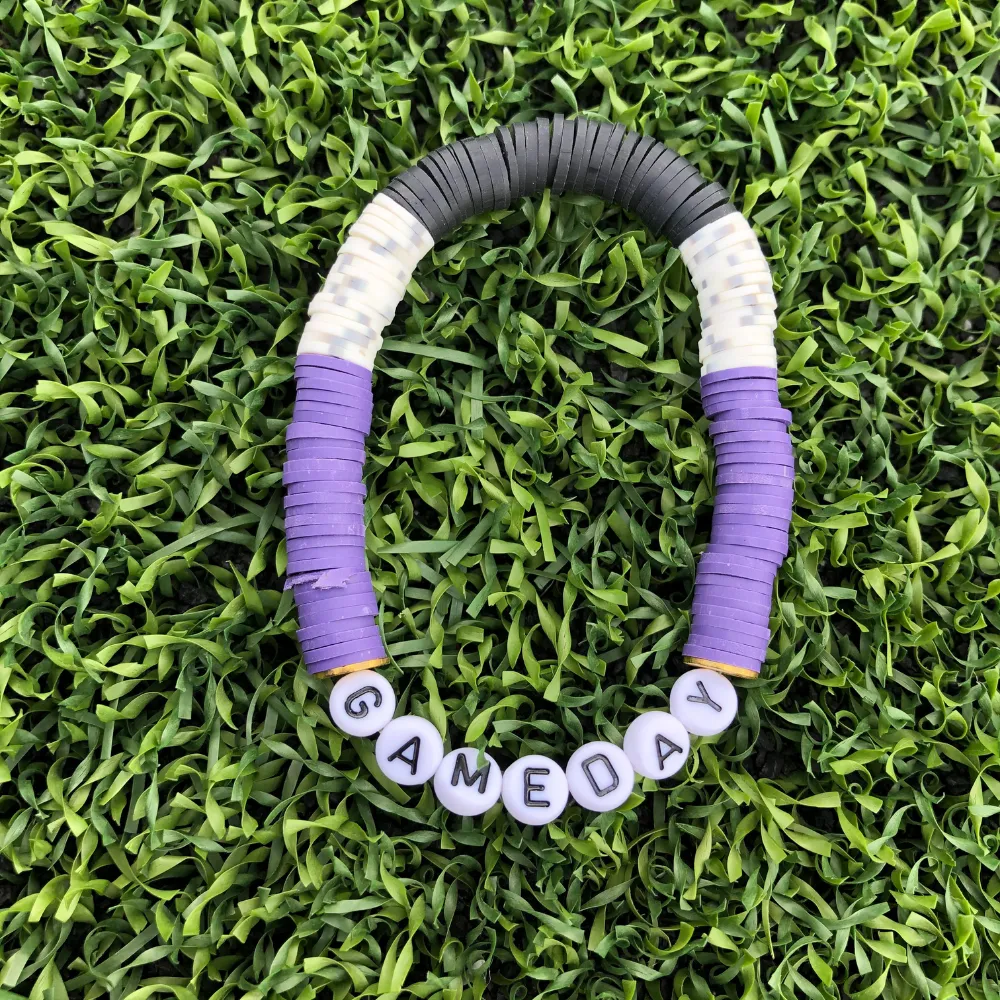 GAMEDAY BRACELET PURPLE/WHT GRY/BLACK