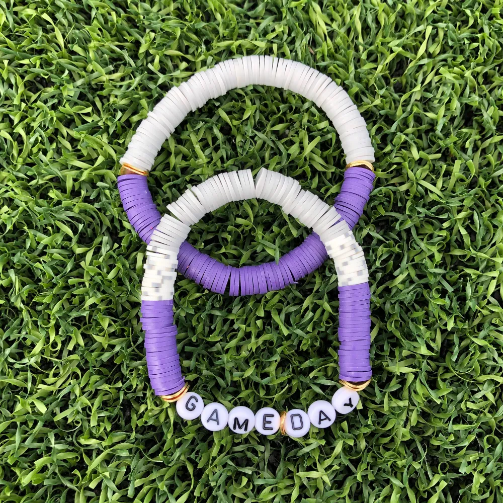 GAMEDAY BRACELET PURPLE/WHT GRY/GREY