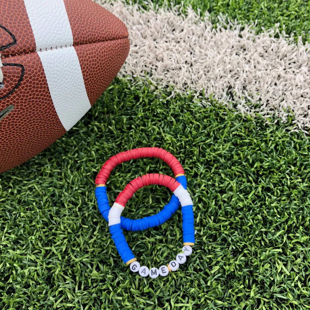 GAMEDAY BRACELET SET BLUE/WHITE/CRIMSON