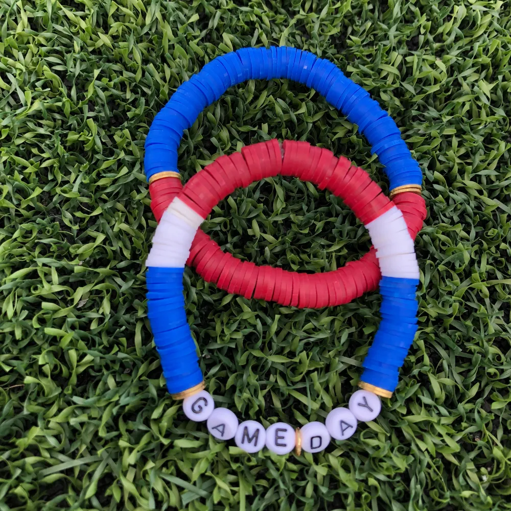 GAMEDAY BRACELET SET BLUE/WHITE/CRIMSON