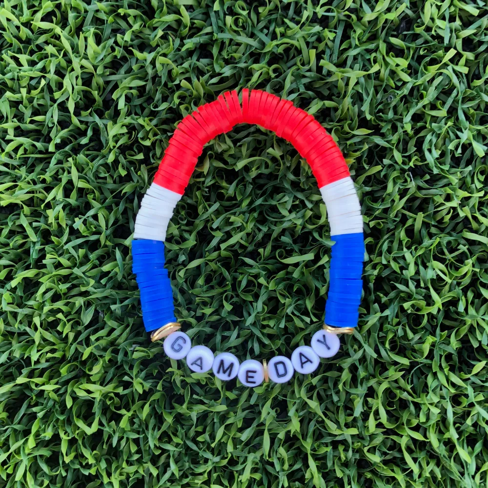 GAMEDAY BRACELET SET BLUE/WHITE/RED