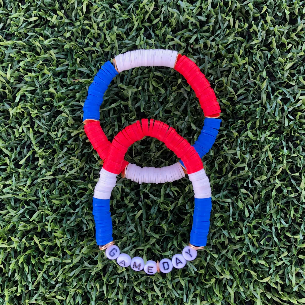 GAMEDAY BRACELET SET BLUE/WHITE/RED