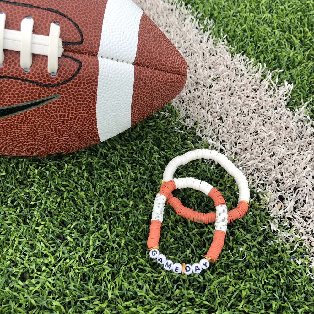 GAMEDAY BRACELET SET BURNT ORANGE/WHT GRY/WHITE