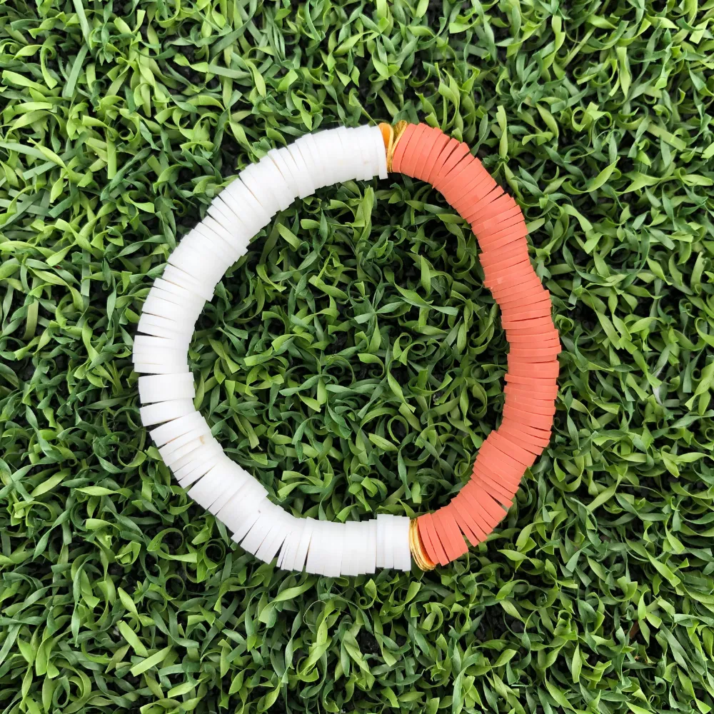 GAMEDAY BRACELET SET BURNT ORANGE/WHT GRY/WHITE