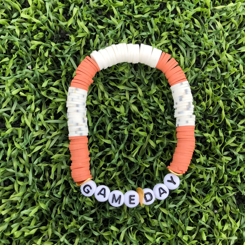 GAMEDAY BRACELET SET BURNT ORANGE/WHT GRY/WHITE