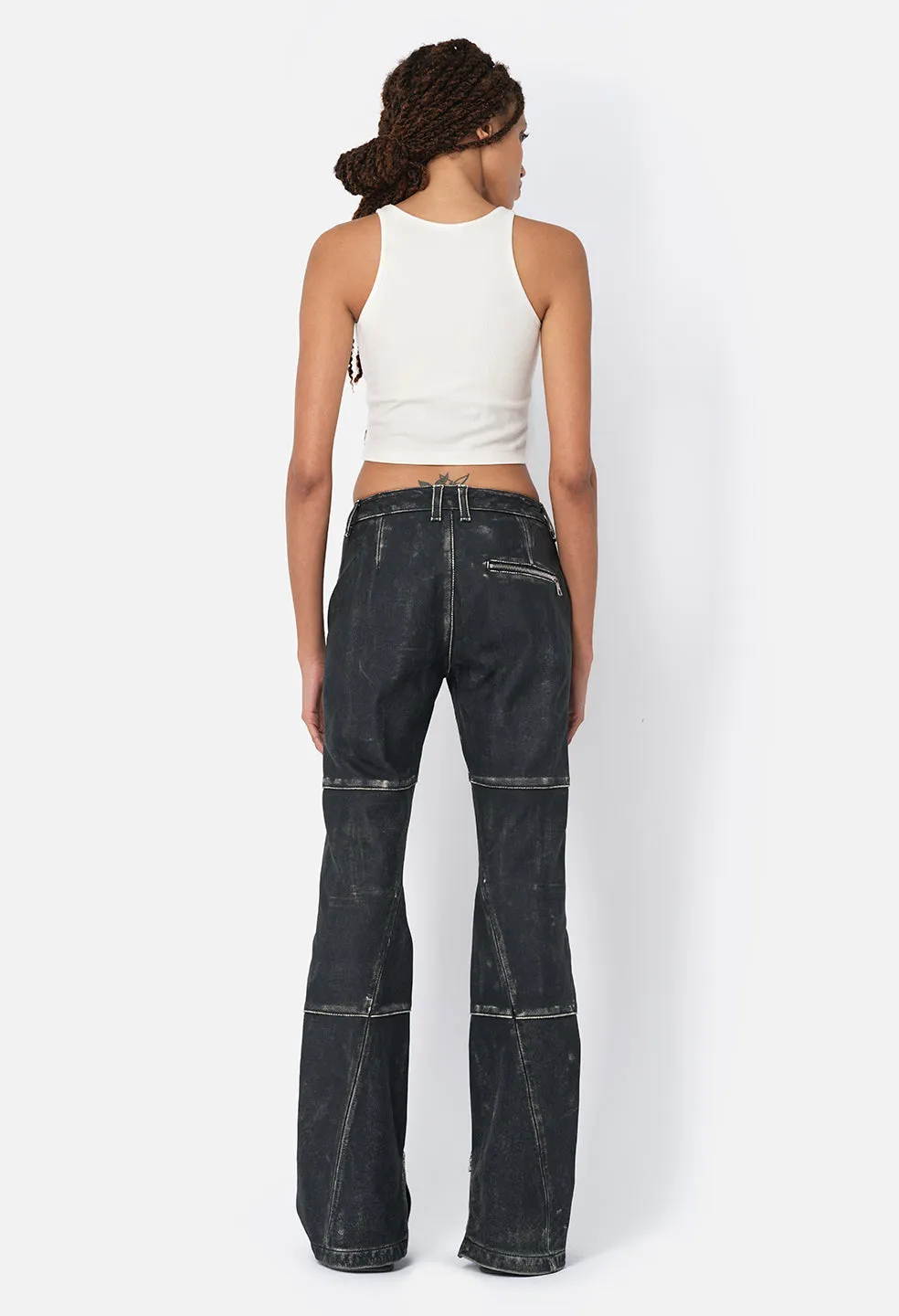 Gemini Rib Cropped Tank / Salt