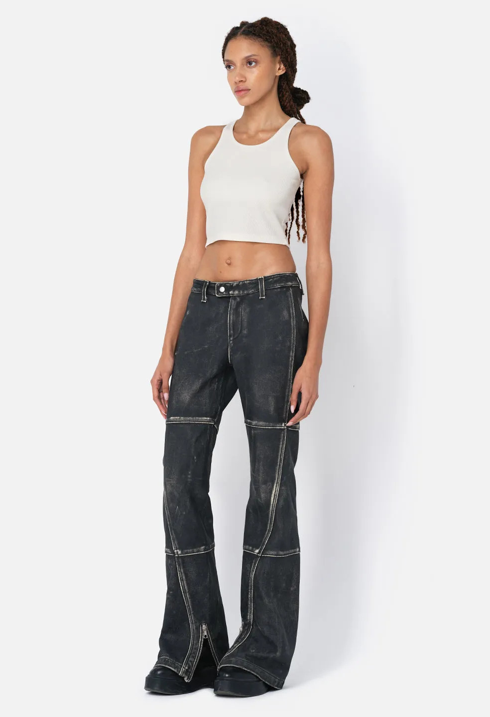 Gemini Rib Cropped Tank / Salt