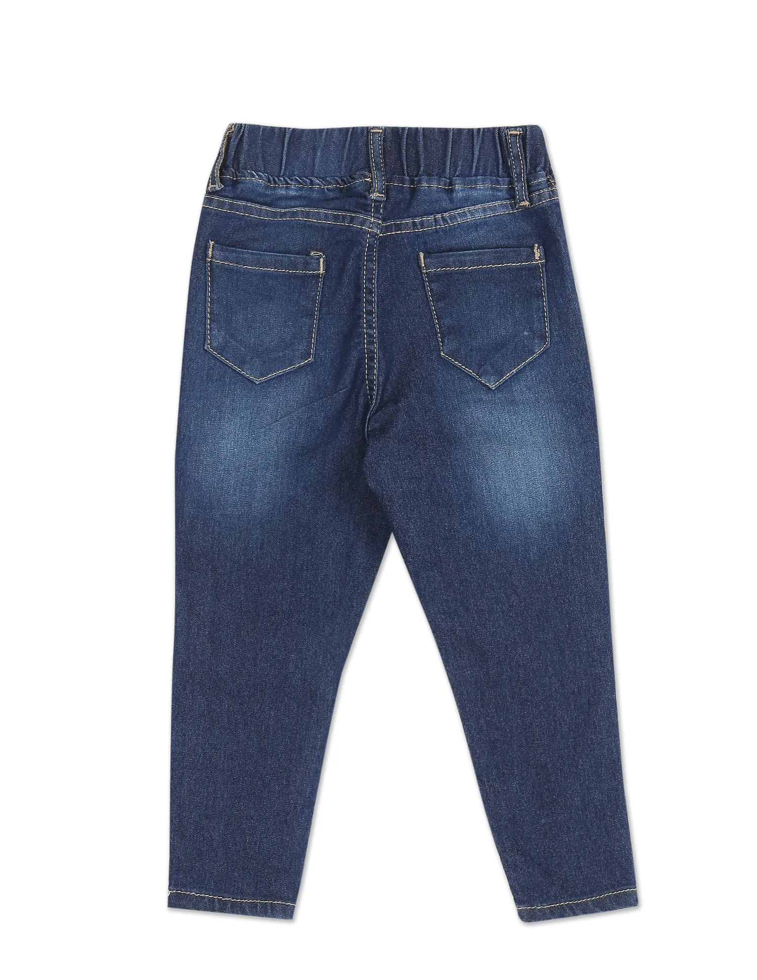 Girls Blue Mid Rise Washed Jeggings