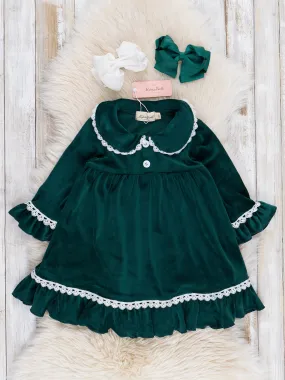 Girls' Christmas Velvet Ruffle Night Gown