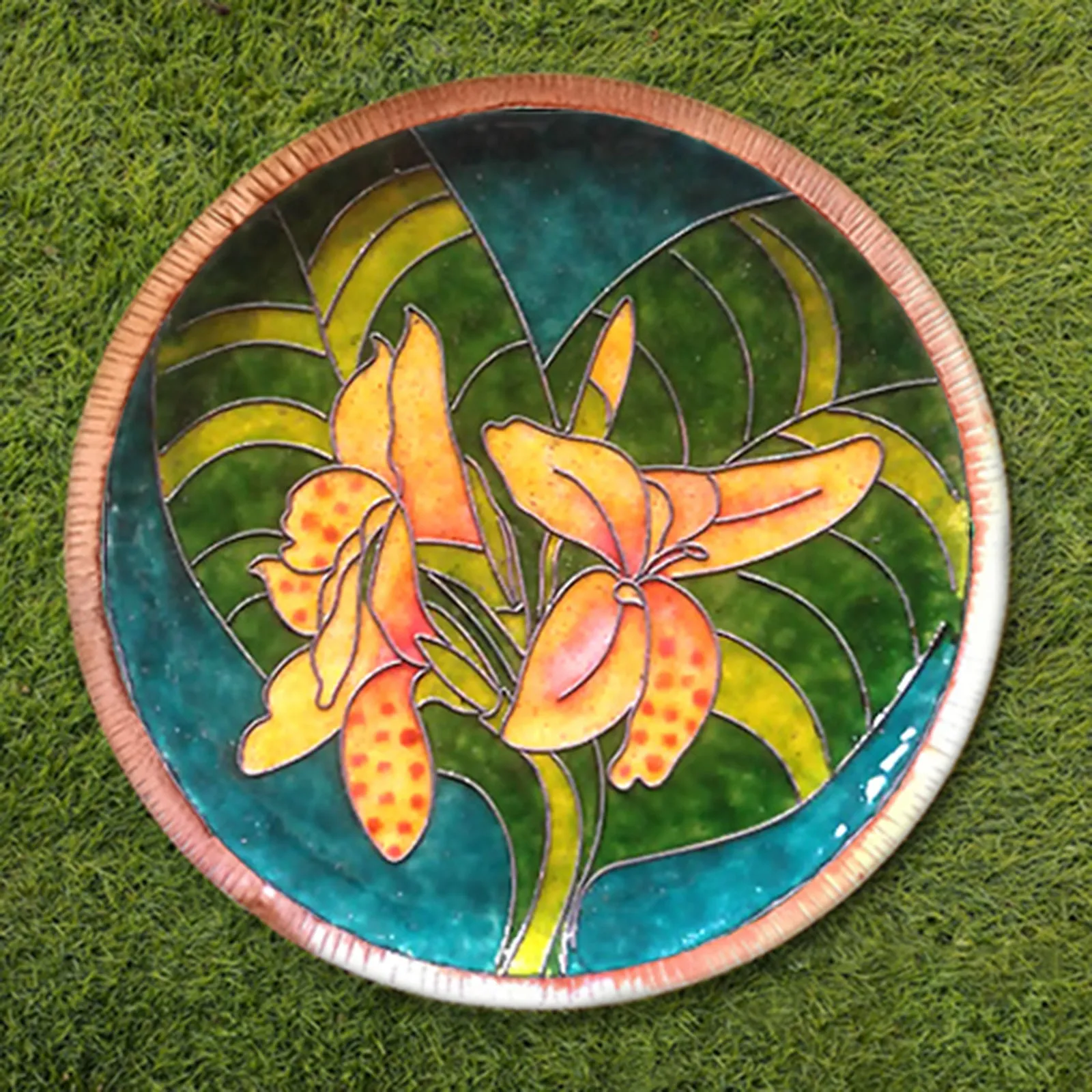 Green & Yellow Decorative Copper Wallplate