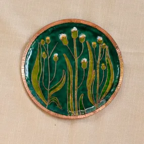 Green Water Flower Handmade Copper Plate