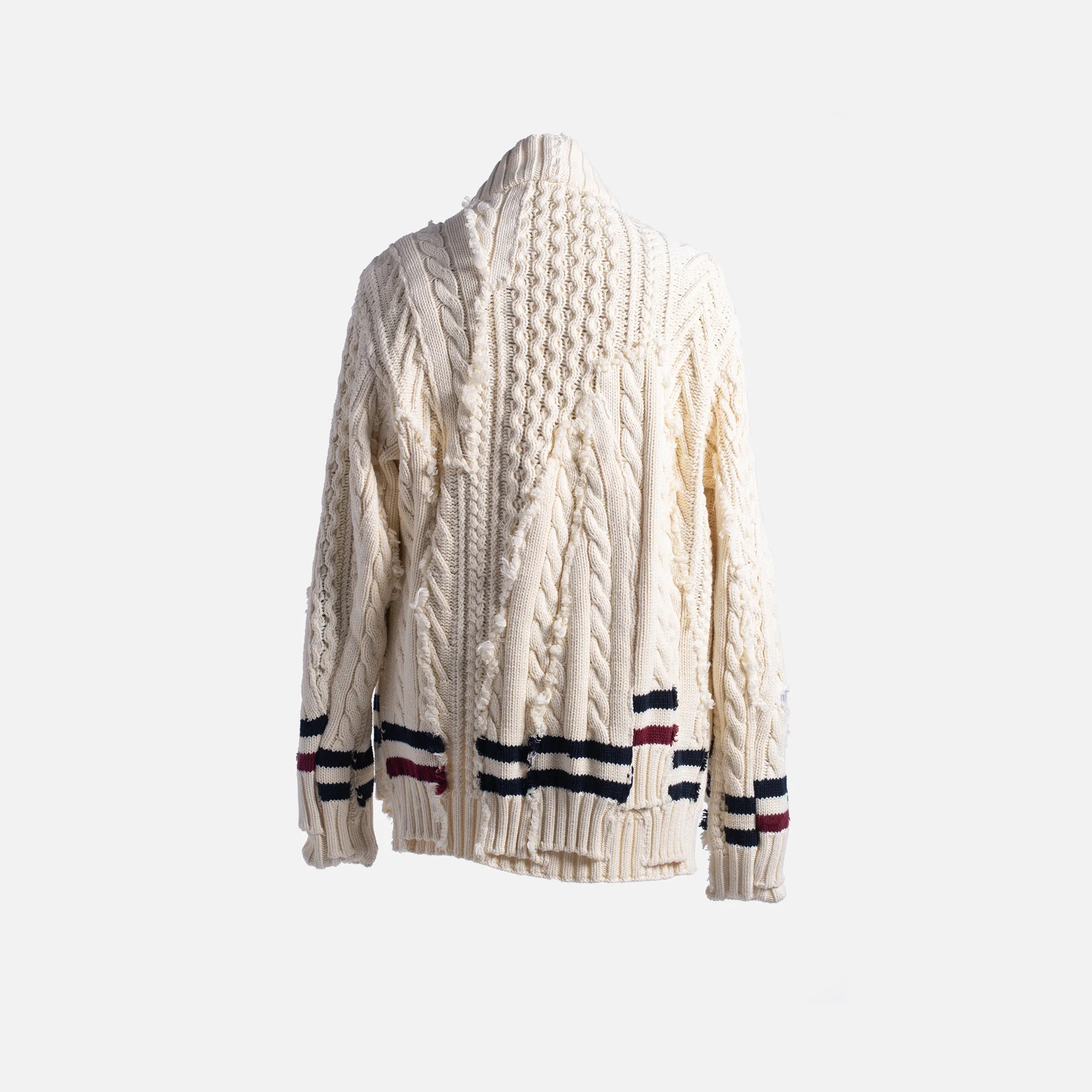 Greg Lauren Cable Knit Scrapwork GL1 - Ivory