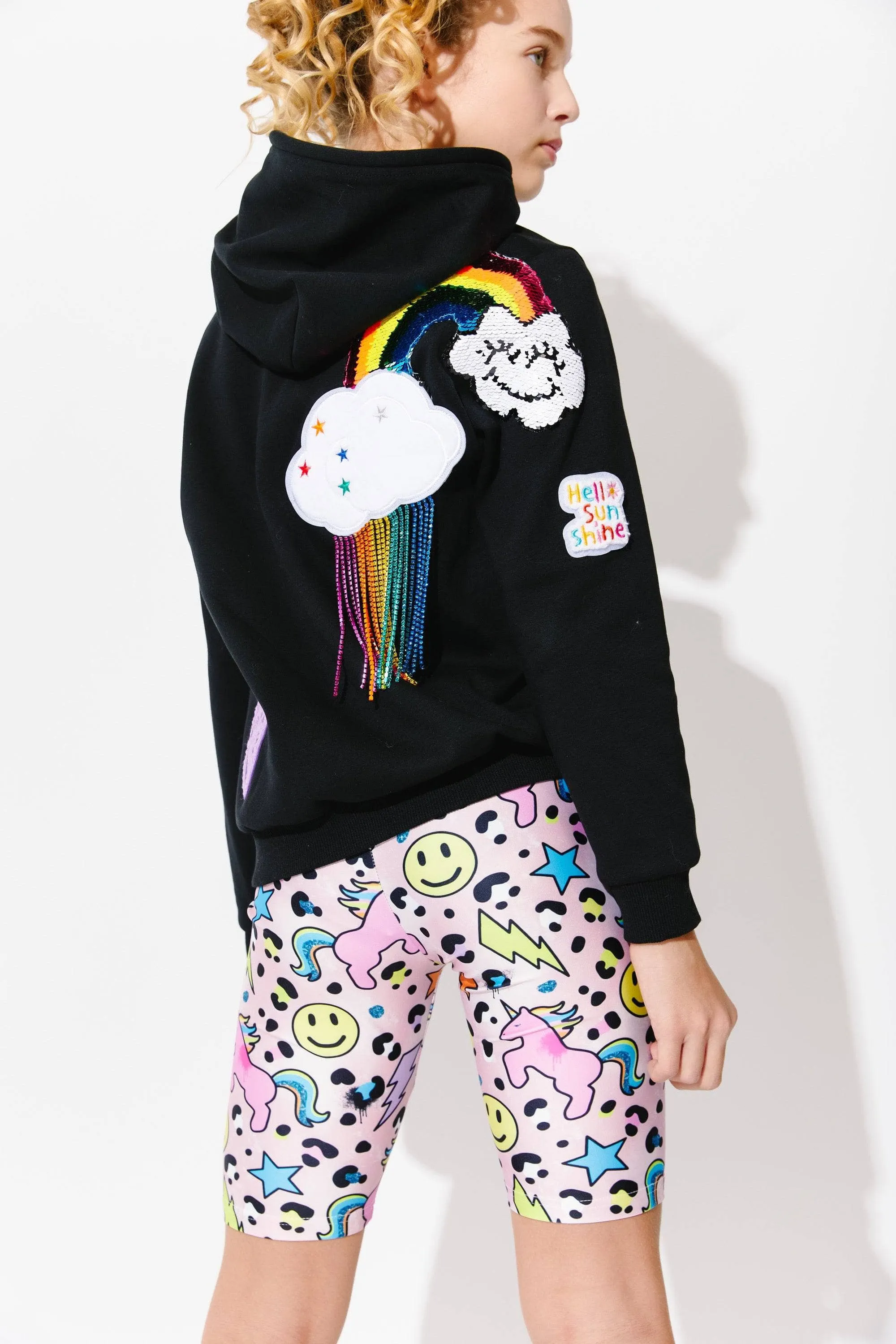 Happy Emoji Unicorn Biker Shorts