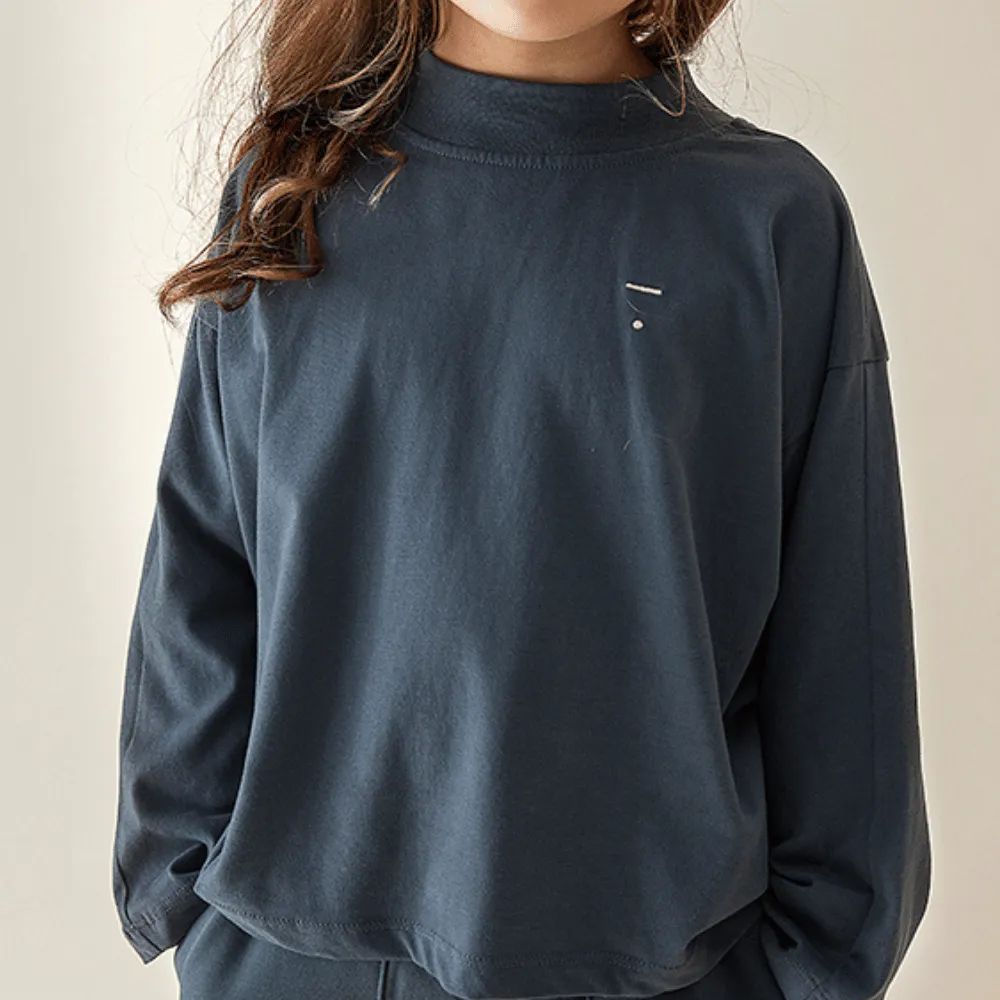 High neck tee - Long sleeve - Organic cotton