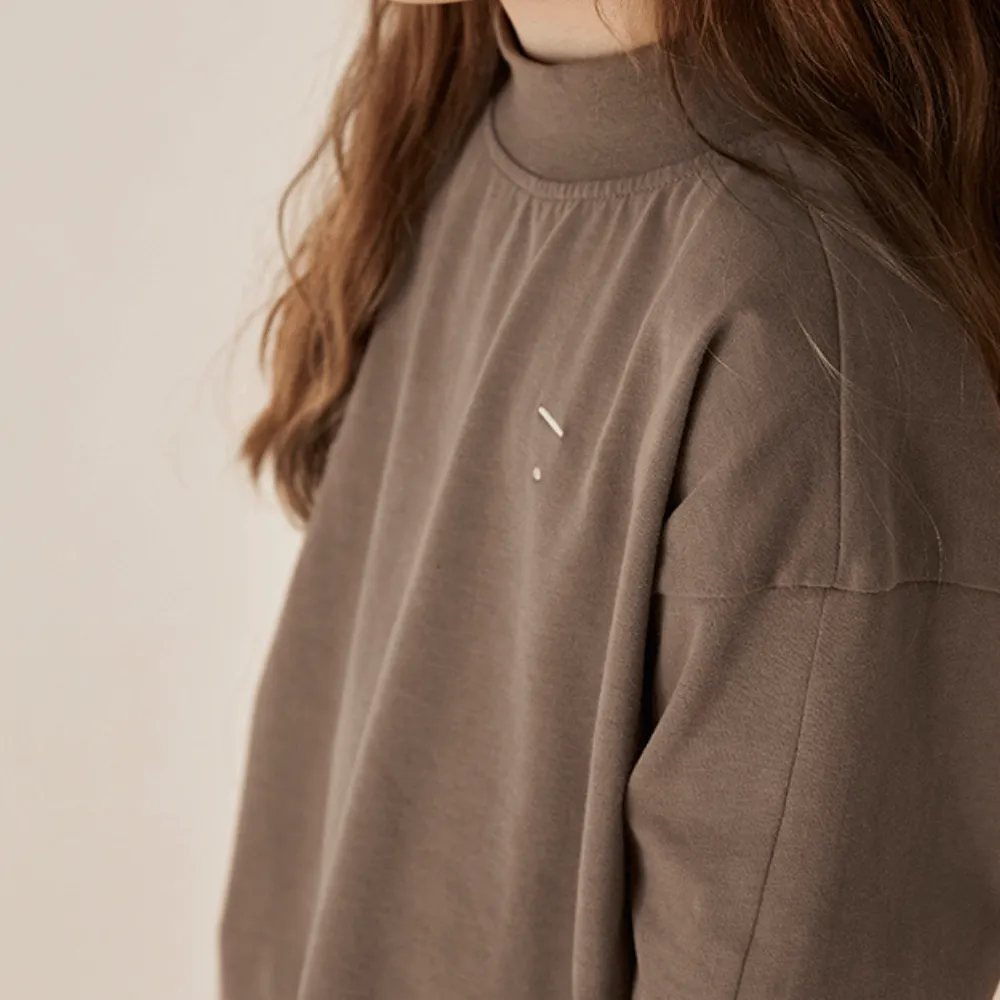 High neck tee - Long sleeve - Organic cotton