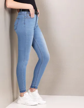 High Rise Stone Wash Jeans