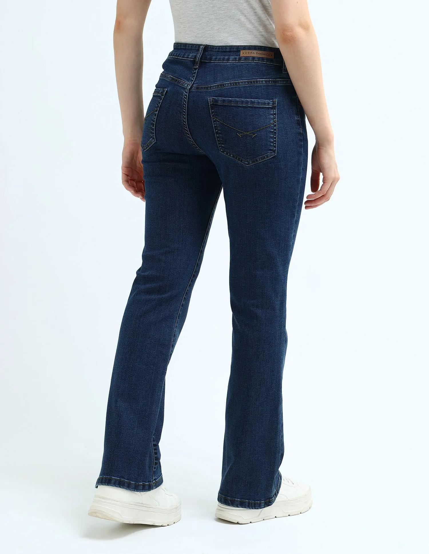 High Rise Tinted Skinny Bootcut Jeans