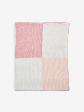 HOP Baby Pink Knit Texture Square Pattern Cotton Blanket