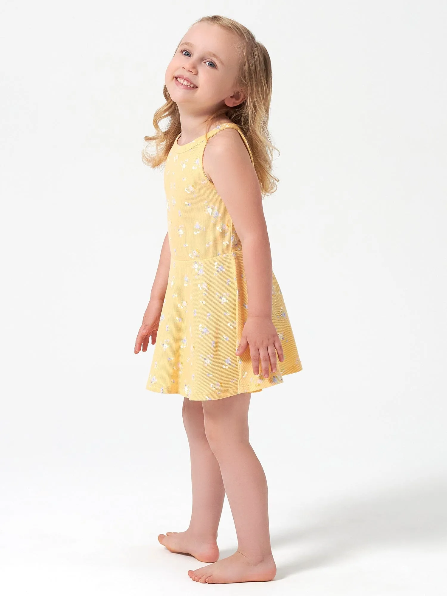 Infant & Toddler Girls Yellow Sleeveless Halter Dress