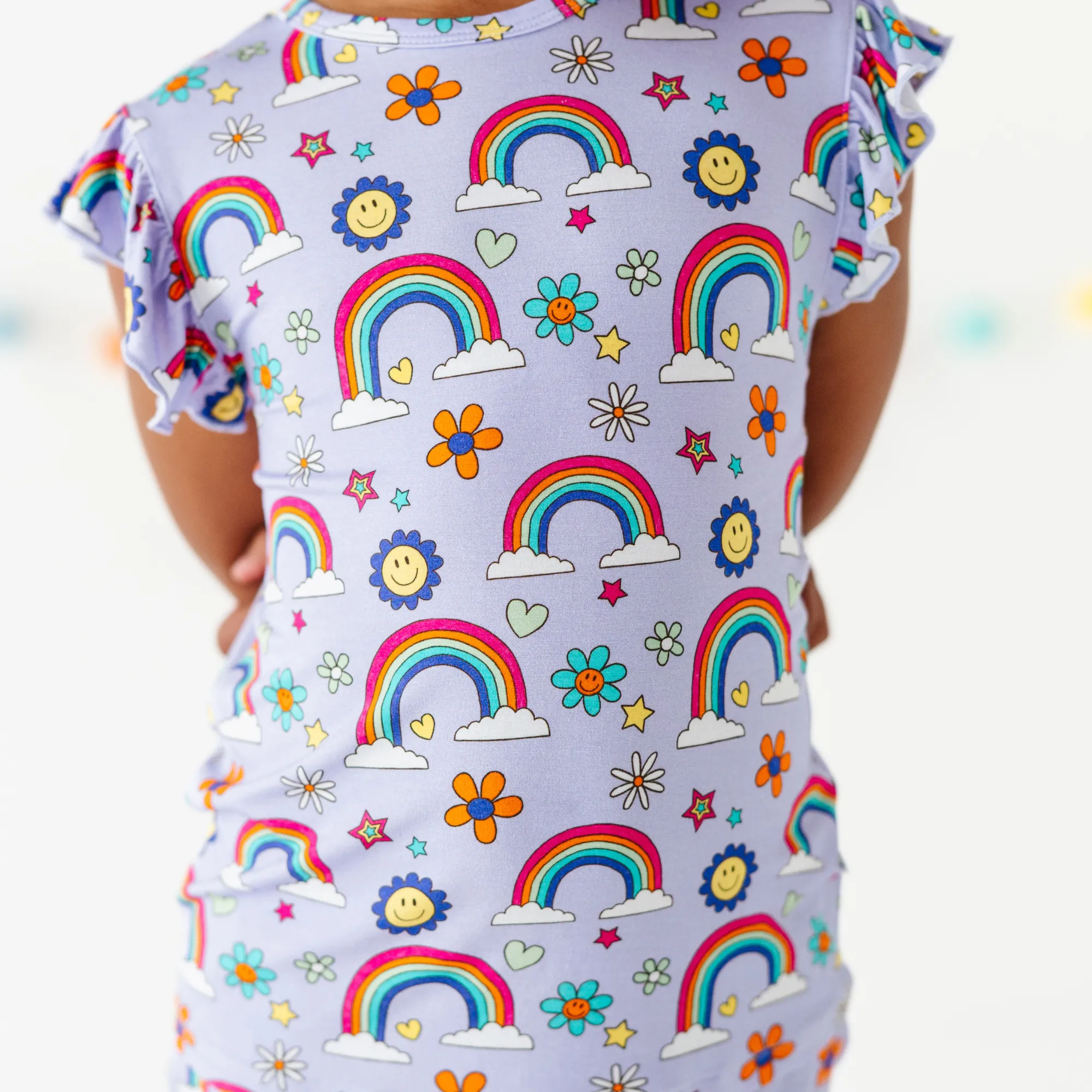 It's All Flowers and Rainbows Ruffle Short Set Toddler/Kids