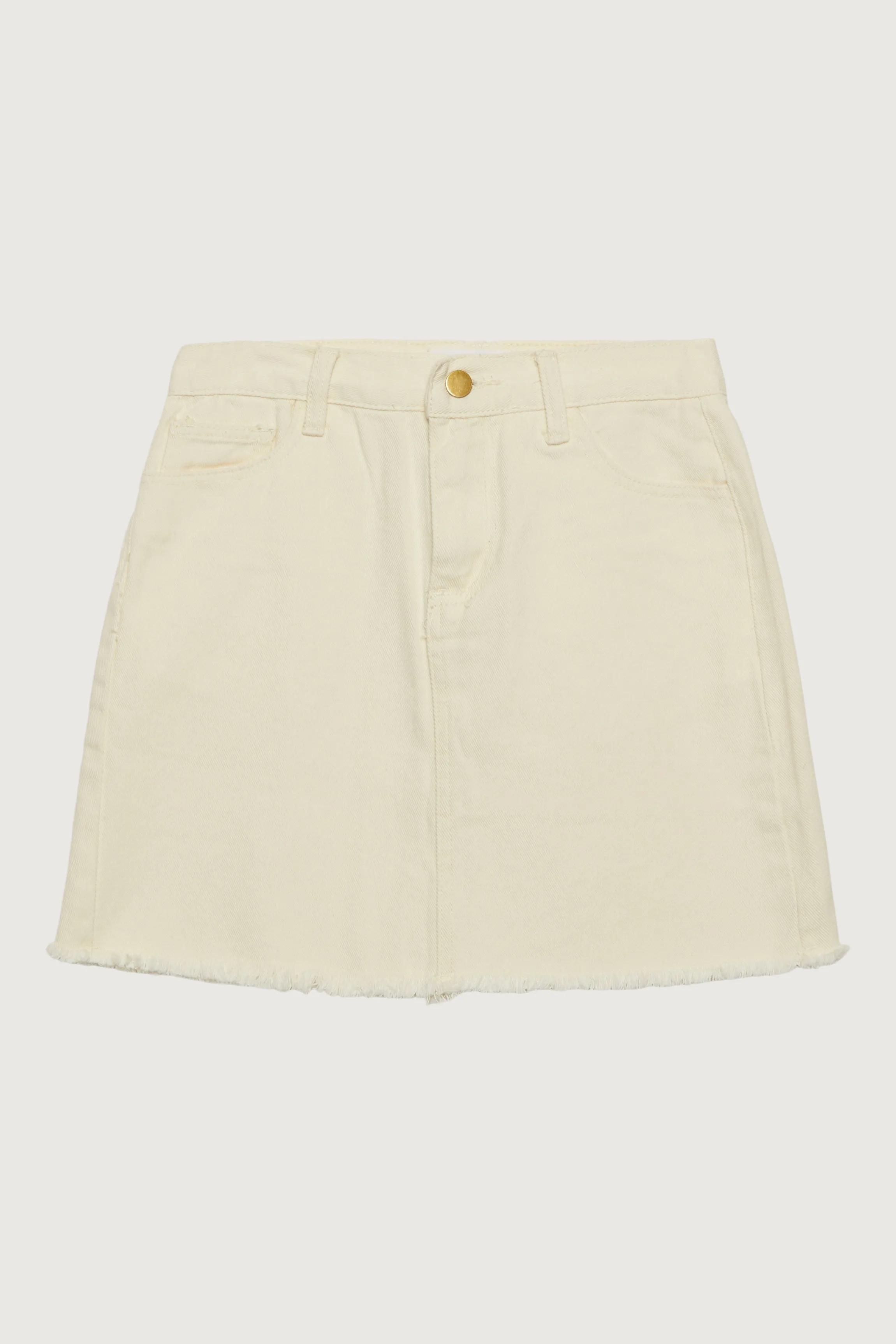 IVORY DENIM MINI SKIRT