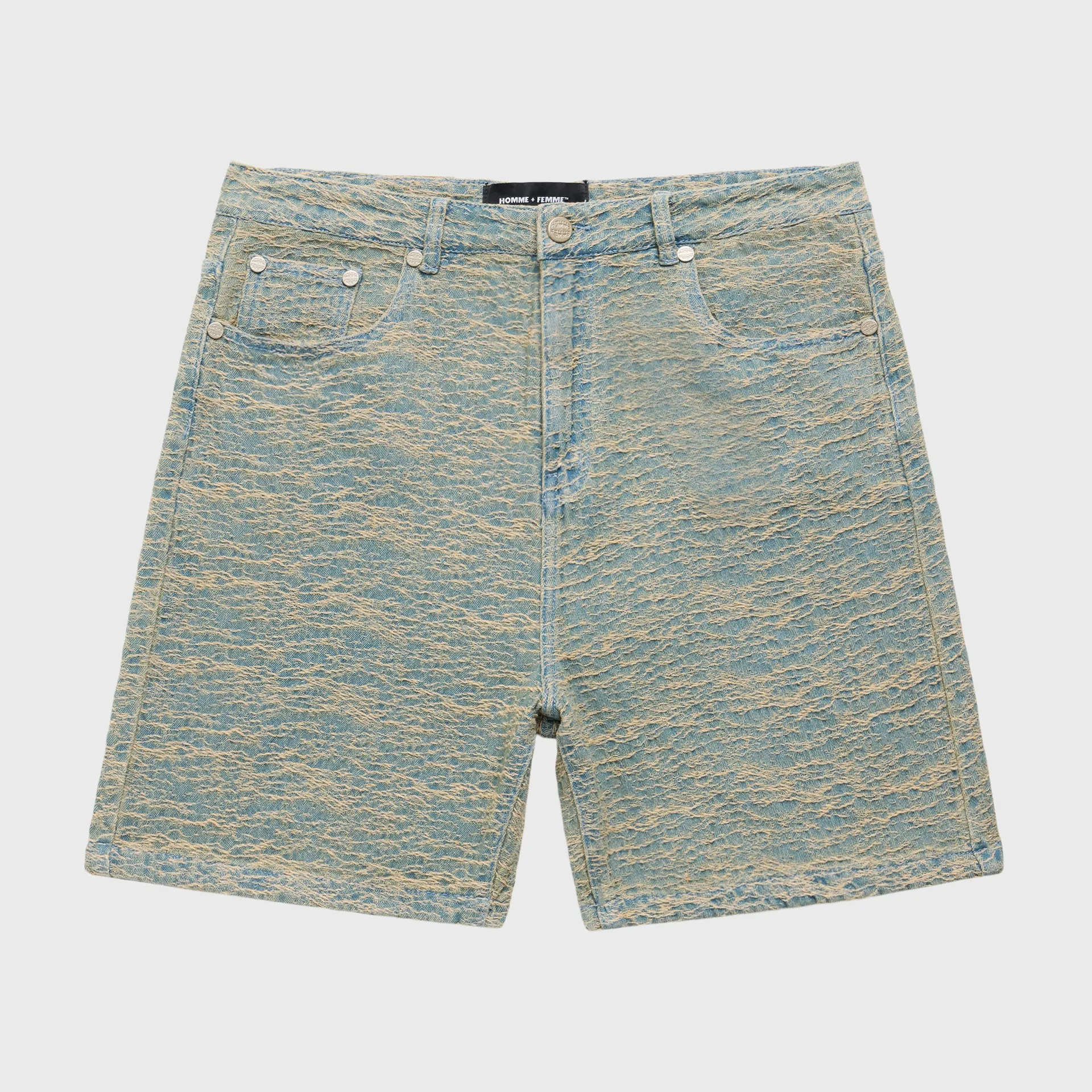 Jaquard Denim Shorts Green