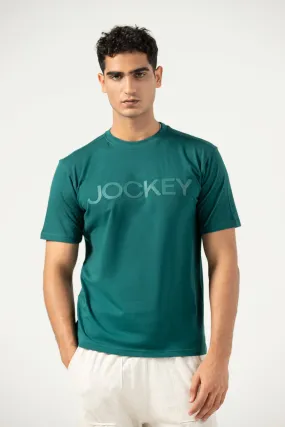 Jockey Half Sleeves Crew Neck Printed Logo Shirt