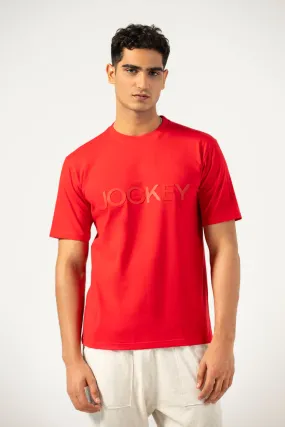 Jockey Half Sleeves Crew Neck Printed Logo Shirt