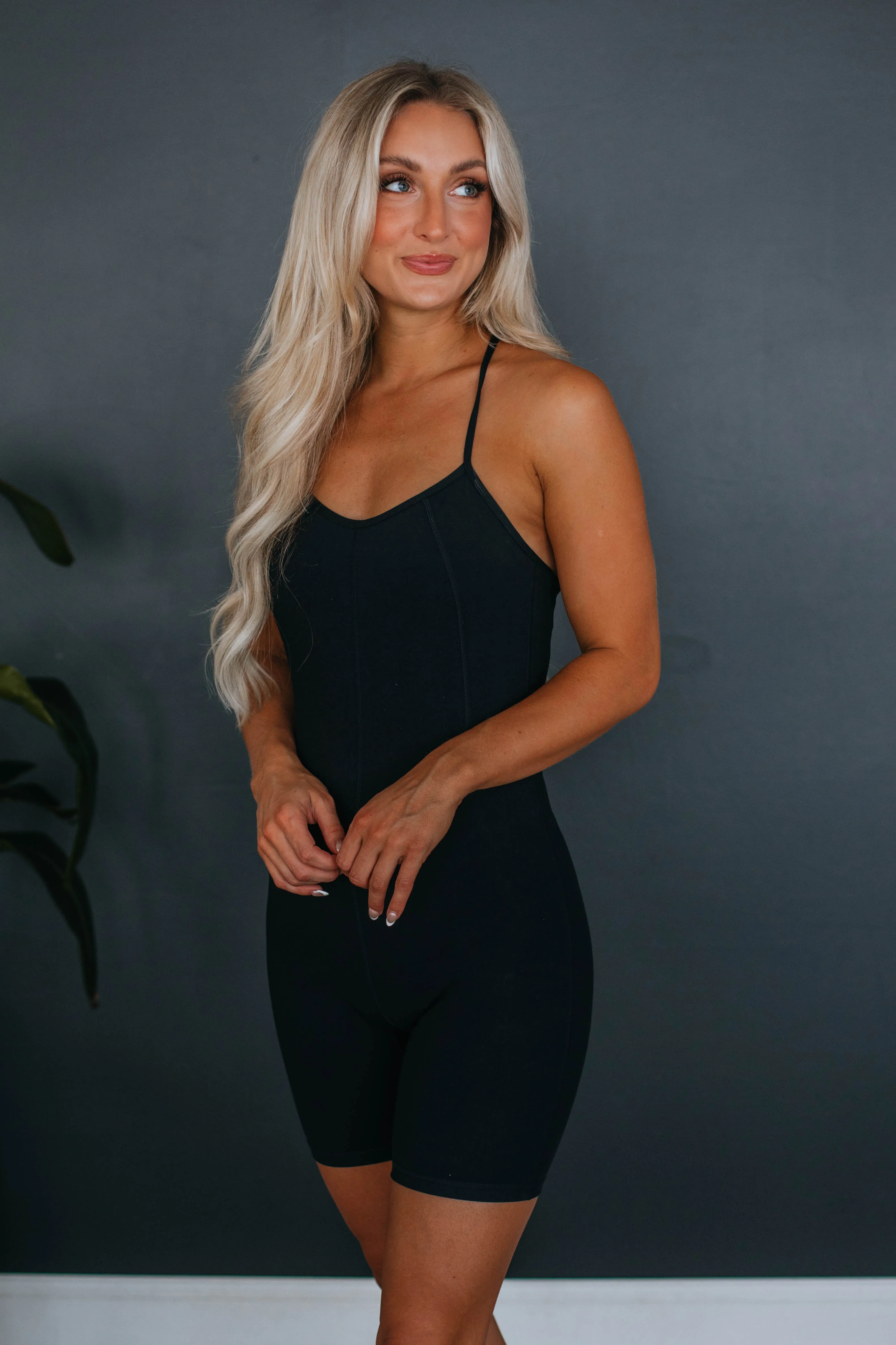 Josiah Active Romper - Black