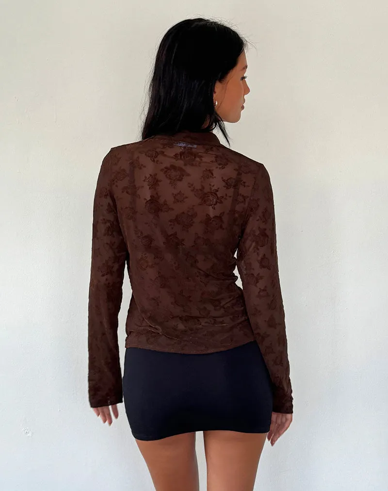 Kenila Romantic Rose Shirt in Flock Brown