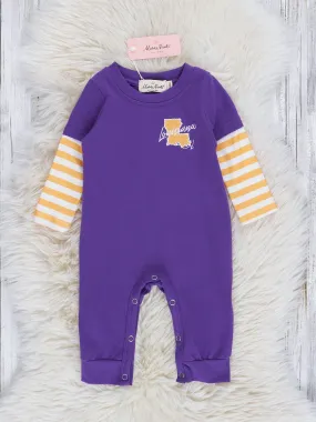 LA Purple Stripe Raglan Romper